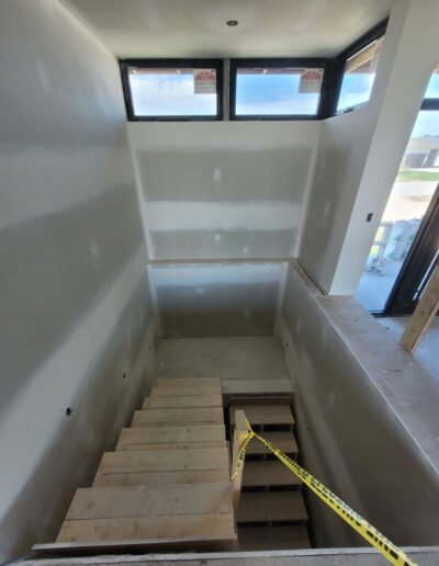 Perfectly done Drywall Installation on stairs. Drywall and taping in a new house.
