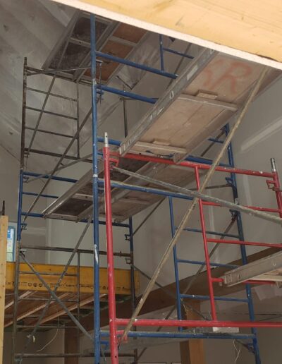 Drywall Installation Perfectly done around scaffolding. Drywall and taping in a new house.