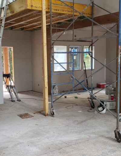 Drywall Installation Perfectly done around scaffolding. Drywall and taping in a new house.