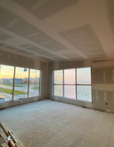 Drywall Installation Perfectly done on ceilings and walls. Drywall and taping in a new house.