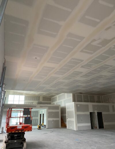 Drywall Installation Perfectly done on ceilings and walls. Drywall and taping in a new house.