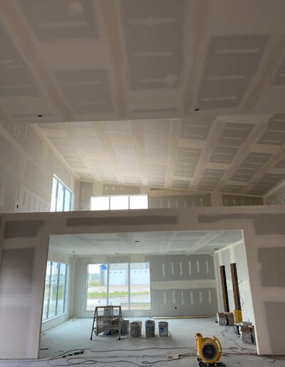 Drywall Installation Perfectly done on ceilings and walls. Drywall and taping in a new house.