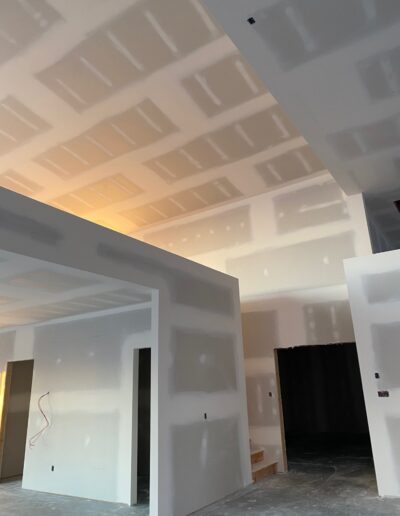 Drywall Installation Perfectly done on ceilings and walls. Drywall and taping in a new house.